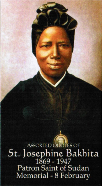 ST JOSEPHINE BAKHITA PRAYER CARD